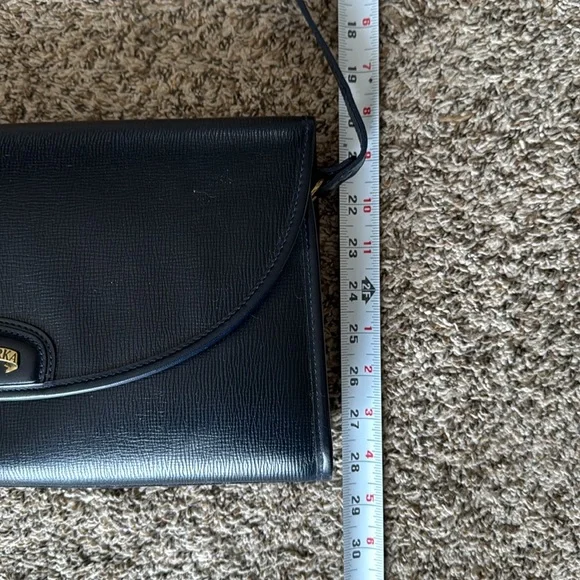 Ghurka Womens Navy Blue Adjustable Crossbody Leather Shoulder Bag Purse - Picture 15 of 15